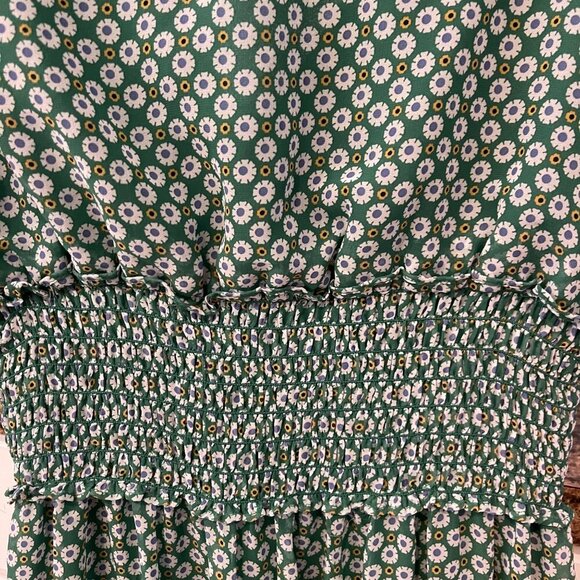 Max Studio Women Midi Dress Size Small Y2K Floral Ruffle Cottagecore Spring Boho - Picture 4 of 8